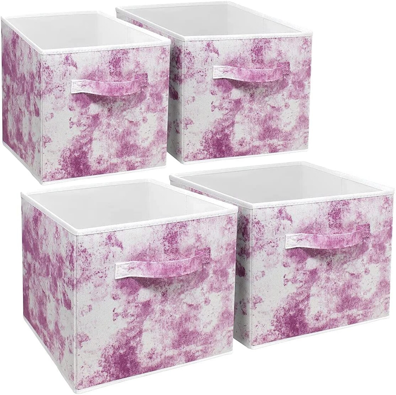 Sorbus Fabric Collapsible Cube Storage Bins Set - Tie Dye 4 Pack
